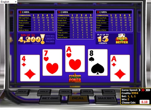 Jacks or Better Pyramid Poker («Валеты или выше – пирамида») из раздела Видео покер