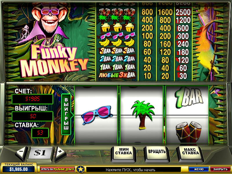 Funky Monkey (Веселые обезьянки) из раздела Игровые автоматы