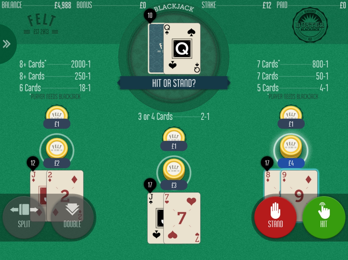 Buster Blackjack (Блэкджек «Перебор») из раздела Блэкджек