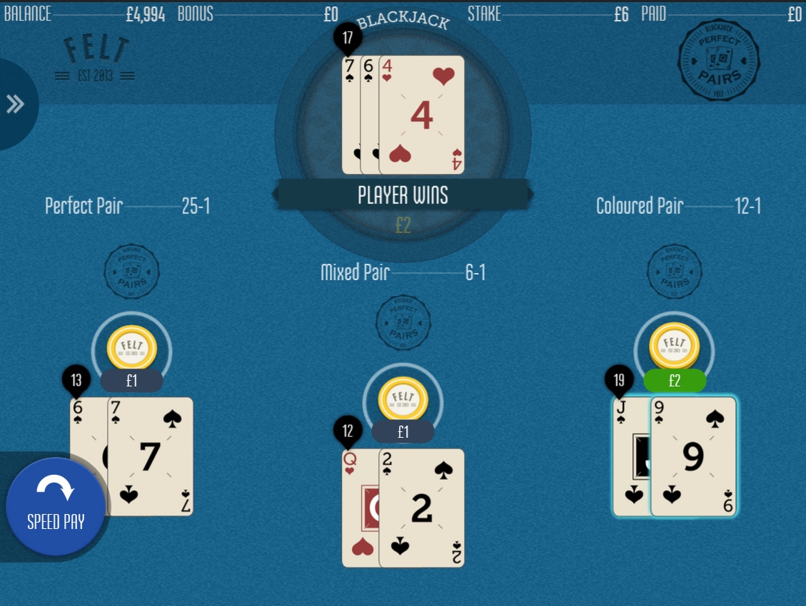 Perfect Pairs Blackjack (Блэкджек «Совершенные пары») из раздела Блэкджек