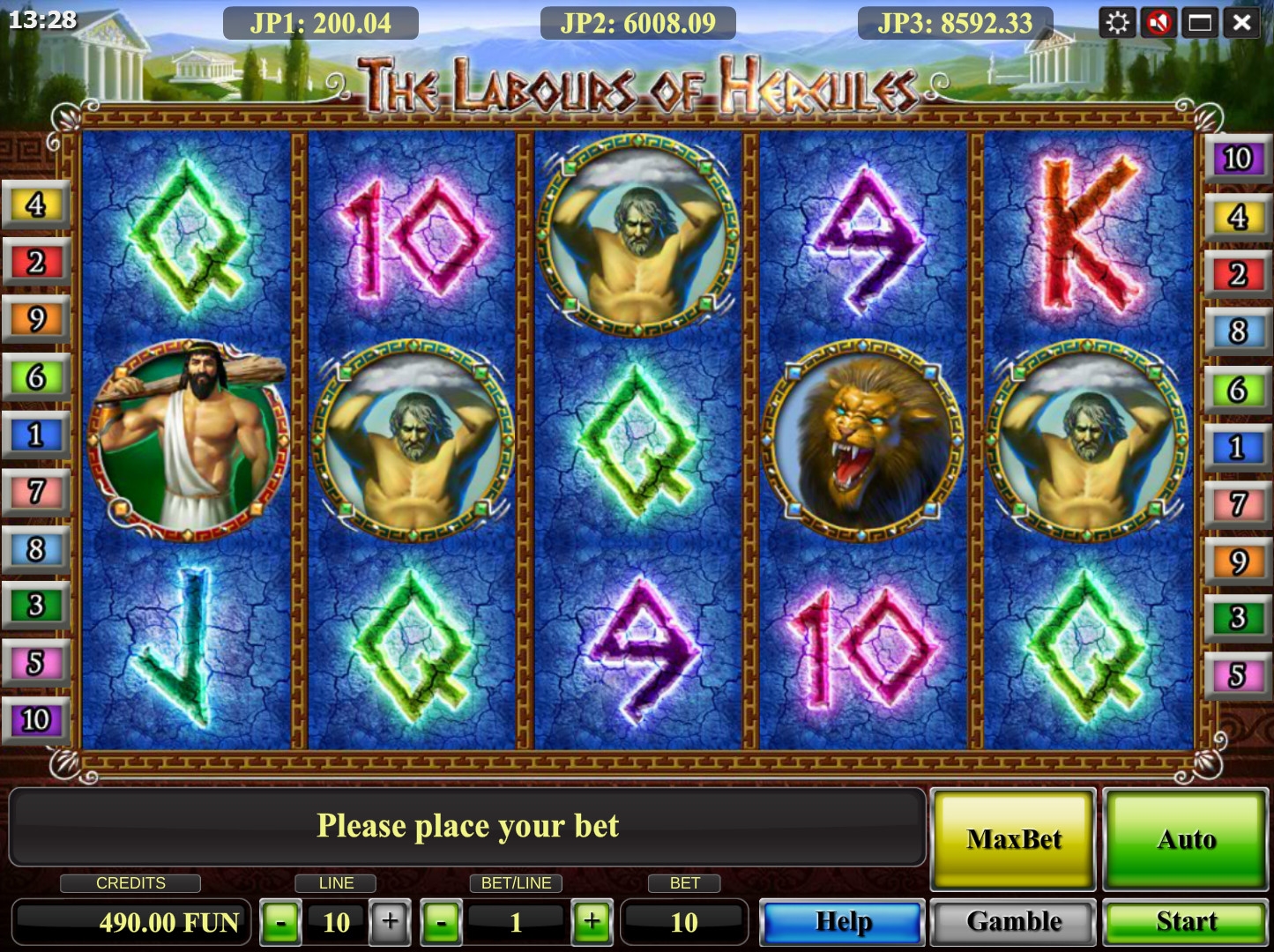 The Labours of Hercules (Подвиги Геракла) из раздела Игровые автоматы