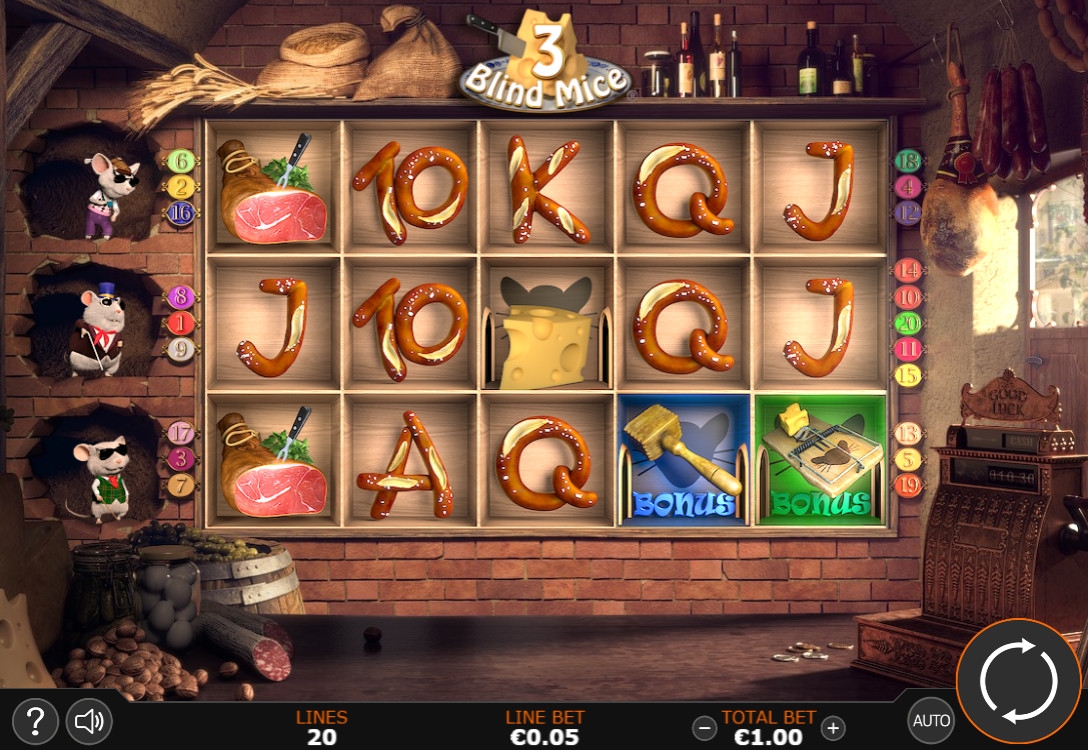 3 Blind Mice (Три слепых мышонка) из раздела Игровые автоматы