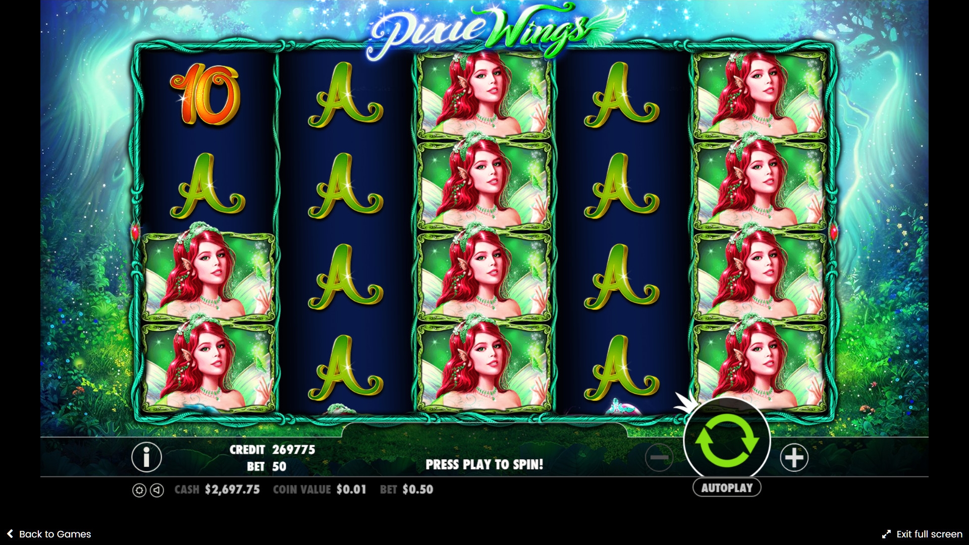 Pixie Wings (Крылышки фей) из раздела Игровые автоматы