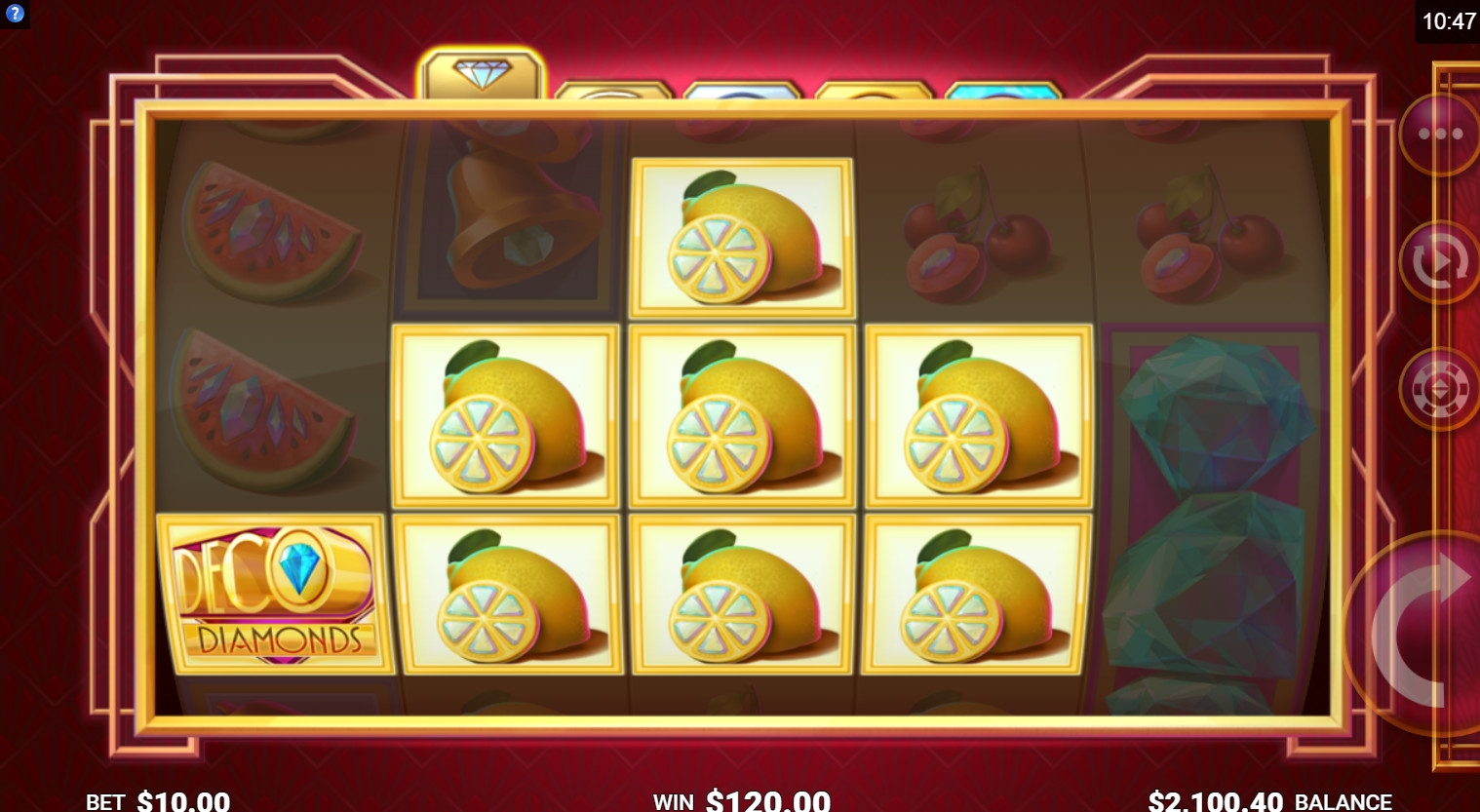 Deco Diamonds (Бриллианты деко) из раздела Игровые автоматы