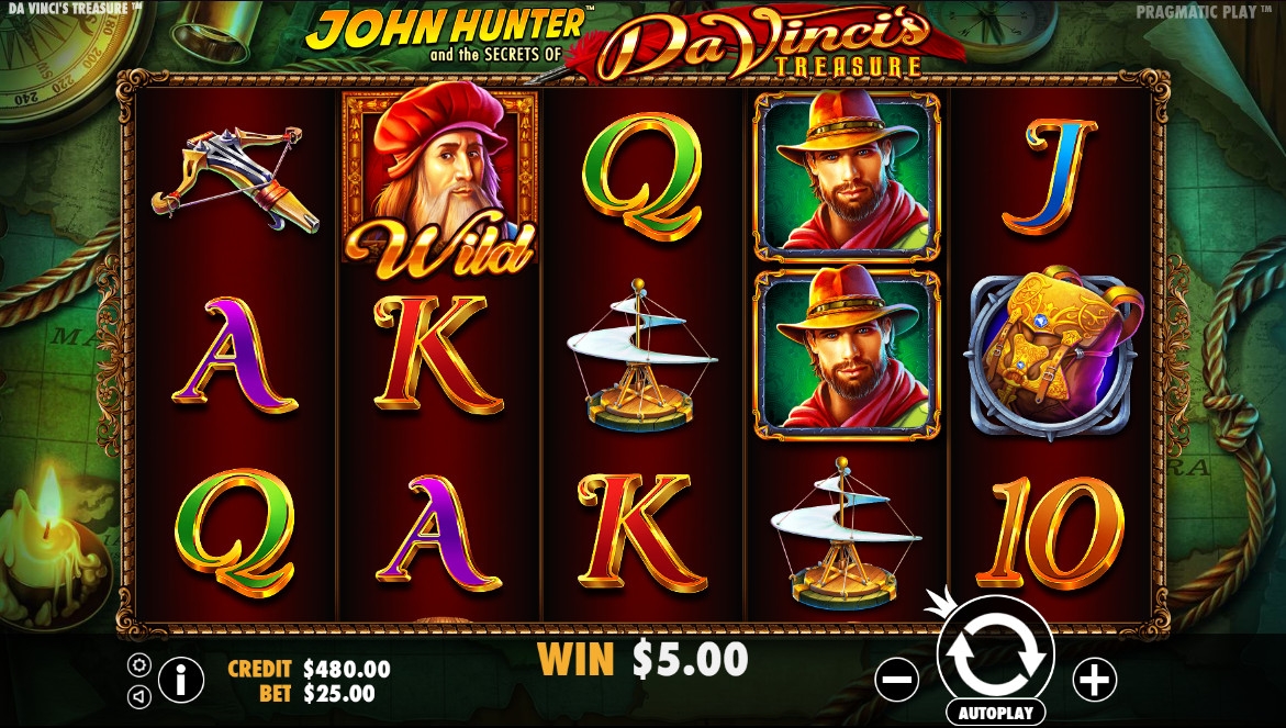 John Hunter and the Secrets of Da Vinci’s Treasure (Джон Хантер и тайны сокровища Да Винчи) из раздела Игровые автоматы