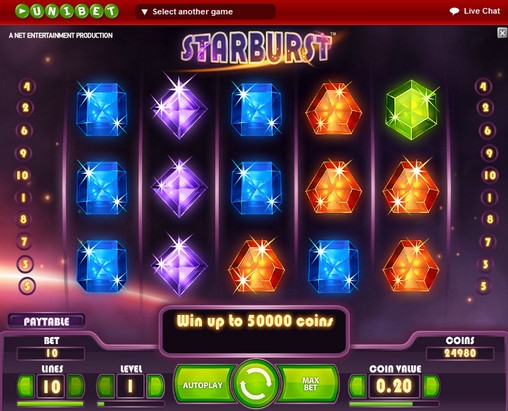Starburst (Сияние) из раздела Игровые автоматы